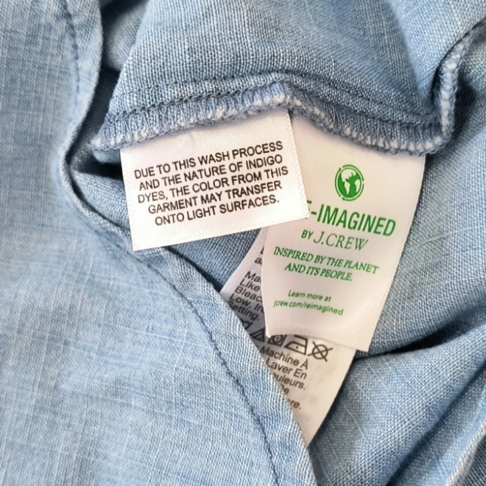 NWT J. Crew Chambray Button Up Sleeveless Blouse Size MP